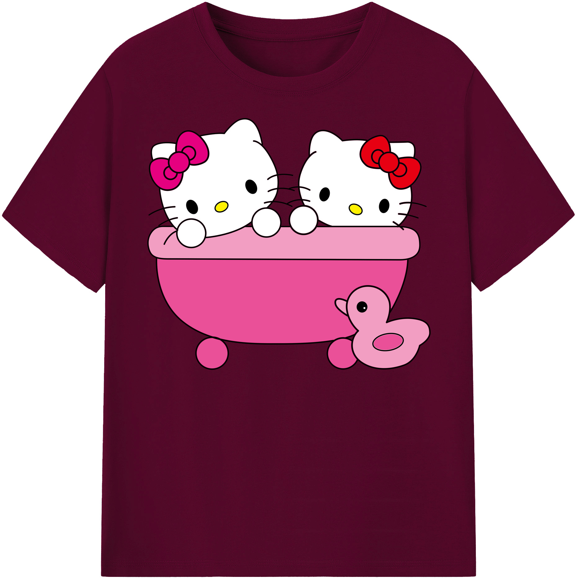（画像用） Hello Kitty ハローキティ レディースカジュアルプリントTシャツ（綿100％）